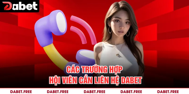 Các trường hợp hội viên cần liên hệ Dabet 